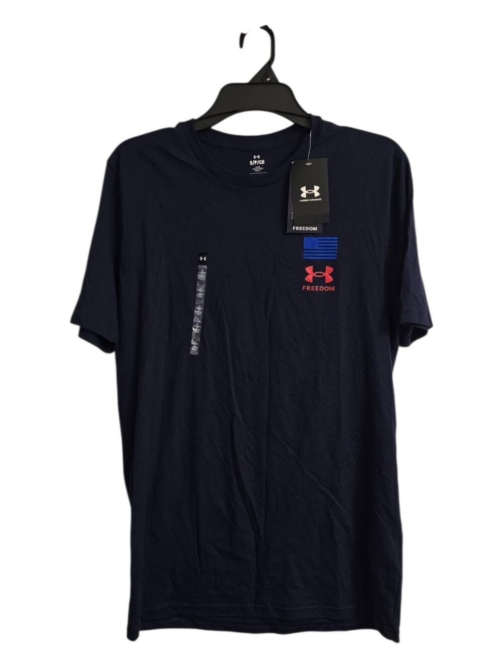 NWT! Under Armour Mens Navy Blue Freedom Flag Short Sleeve T Shirt S